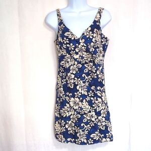 Hilo Hattie The Hawaiian Original Blue Floral Wrap Dress Cotton Size Junior's 3